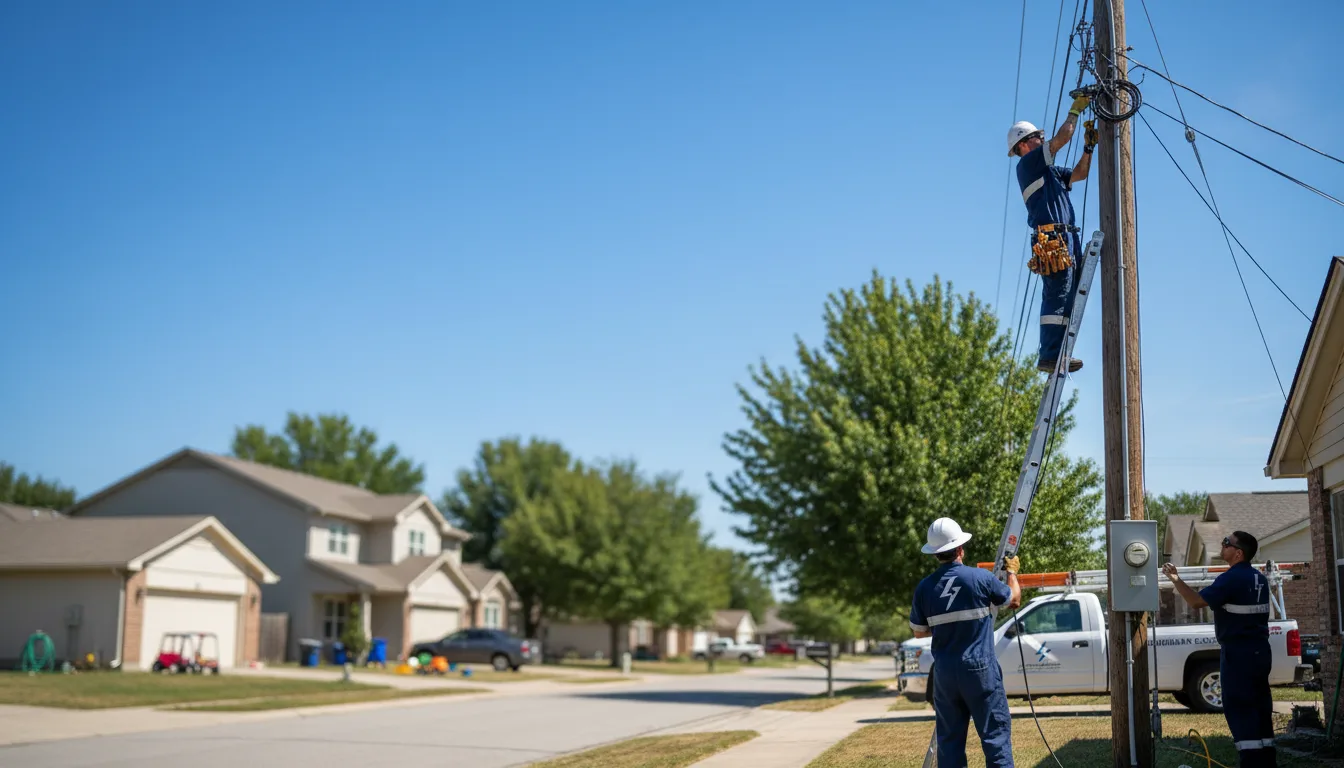 Residential electrician providing installation services in Wardville, OK